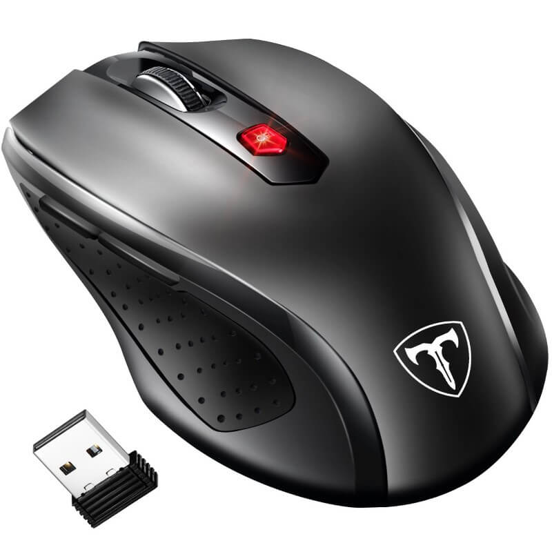 VicTsing 2.4G Wireless Mouse, 6 Buttons, Nano Receiver, 15 Month Battery Life, 2400 DPI