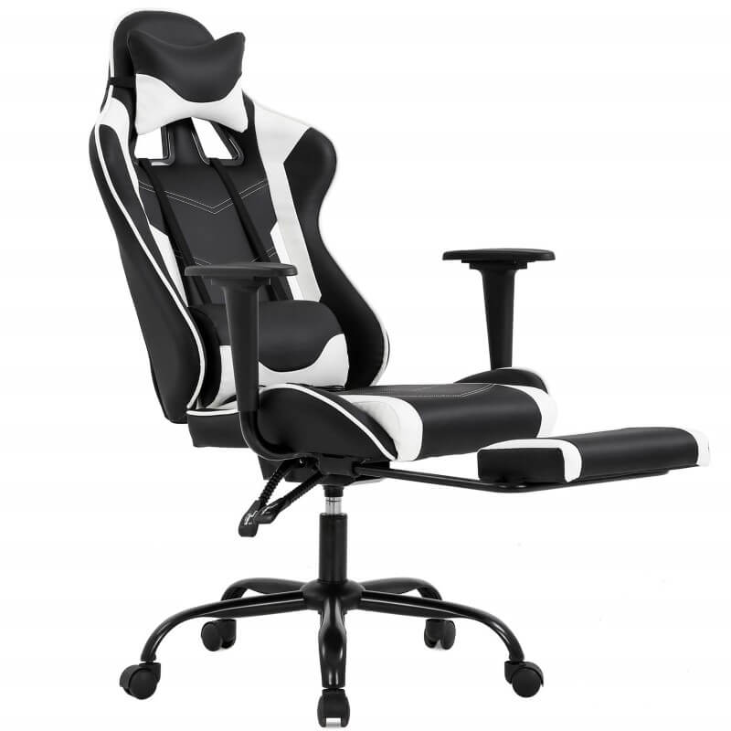 Computer Chair Gaming Chair Office Chair Desk Ergonomic Swivel Chair High Back Racing Chair with Footrest Lumbar Support and Headrest