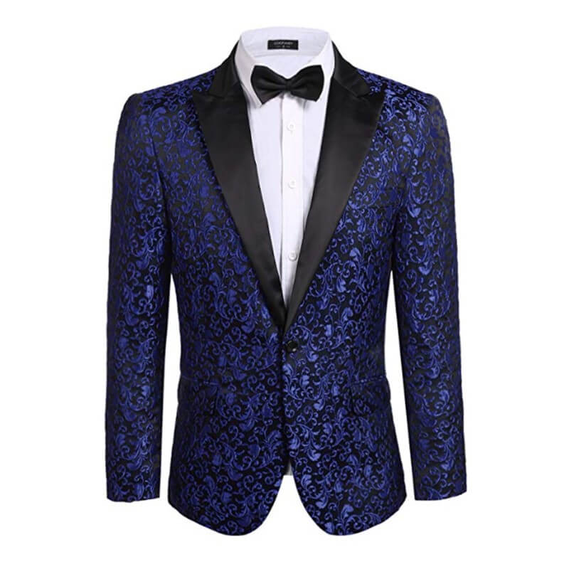 COOFANDY Men’s Floral Party Dress Suit Blazer Notched Lapel Jacket One Button Tuxedo