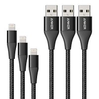 Anker Powerline+ II Lightning Cable 3-Pack (3 ft, 6 ft, 10 ft), MFi Certified for Flawless Compatibility with iPhone 11/11 Pro / 11 Pro Max/Xs/XS Max/XR/X / 8/8 Plus / 7 and More (Black)