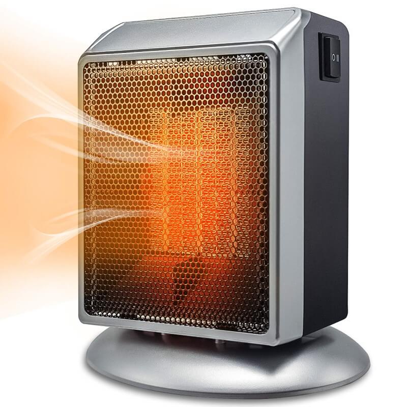 Space Heater, Bermunavy Indoor Personal Heater, Portable Electric Ceramic Heater with Over Heat Protection, Tip Over Protection, 2 Heat Settings, Quick Heat up for Office, Home, Desks, Tabletops