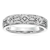 Sterling Silver Diamond Band Ring (1/20 cttw, I-J Color, I2-I3 Clarity)