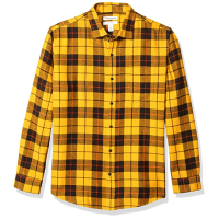 Amazon Essentials mens Regular-fit Long-sleeve Plaid Flannel Shirt Button-Down Shirt