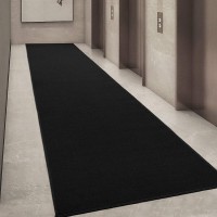 Ottomanson Ottohome Collection Carpet Aisle Solid Hallway Kitchen Runner Rug with (Non-Slip) Rubber Backing, 20″ x 59″, Black
