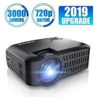ABOX A2 720P Portable Projector, 3000 Lumens 1080P Supported LCD Video Projector, Multimedia Home Theater Projector Support HDMI USB SD Card VGA AV for Home Entertainment, Party and Games