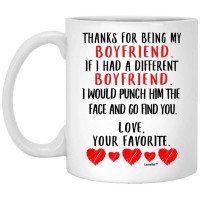 Thank You for Being My Boyfriend Birthday Gifts Ideas from The Favorite, Christmas Presents Funny Coffee Mug 11oz