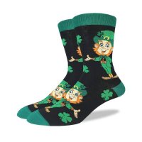Good Luck Sock Men’s St. Patricks Day Leprechaun Socks – Green, Shoe Size 7-12