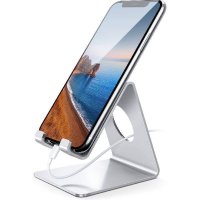 Lamicall Cell Phone Stand, Phone Dock : Cradle, Holder, Stand for Desk Compatible with iPhone 11 Pro Xs Xs Max Xr X 8 7 6 6s Plus, All Android Smartphones, Switch Charging, Office Accessories- Silver