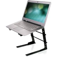 Pyle Portable Adjustable Laptop Stand – 6.3 to 10.9 Inch Anti-Slip Standing Table Monitor or Computer Desk Workstation Riser with Level Height Alignment for DJ, PC, Gaming, Home or Office – PLPTS25