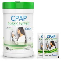 RespLabs Medical CPAP Mask Cleaning Wipes – [110 Pack Plus 2 Travel Wipes] – Biodegradable, Unscented, and Lint-Free