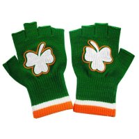 St. Patricks Day Fingerless Shamrock Gloves (Pair)