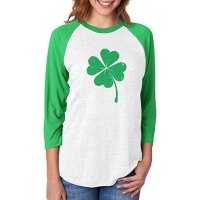 Tstars Clover – St Patrick’s Day Irish Shamrock 3/4 Women Sleeve Baseball Jersey Shirt