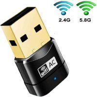 WiFi Adapter Flenco 600Mbps WiFi Dongle Mini Dual Band 2.4G/5G USB Wireless Network Adapter Support for Win 7/8/8.1/10/XP/Vista