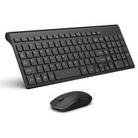 Wireless Keyboard Mouse, Compact Rechargeable Keyboard and Mouse, Sleek Design and High Precision 2400 DPI for Computer-Black