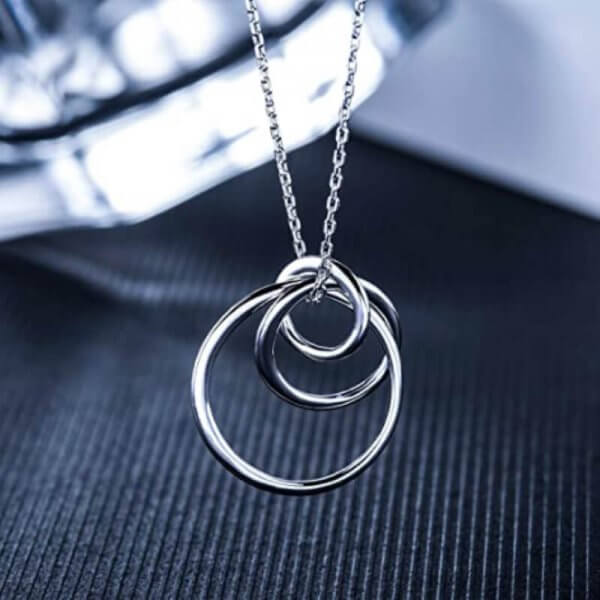 CHICLOVE Sterling Silver 3 Circles Necklace