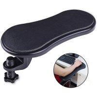 Computer Arm Rest Desk Wrist Elbow Support, Mouse Armrest Extender Ergonomic Keyboard Stand Wrist Rest Elbow Pad Clamp Tray Adjustable for Office Chair Gaming PC Desk, Black