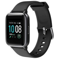 Smart Watch, GRDE Fitness Tracker Watch, Bluetooth 5.0 Activity Tracker Full Touch Screen Smartwatch 5ATM Waterproof for Man / Woman with Heart Rate, Sleep Monitor, Step & Calorie Counter, SMS Call Notification Compatible with iPhone Sumsung – Black