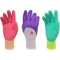 G & F 2030 Women Garden Gloves with Micro Foam Nylon Latex Coated, Texture Grip, 3 Pair Pack