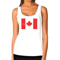 Canada Day Vintage Canadian Maple Leaf Canadian Pride Patriotic Women Tank Top