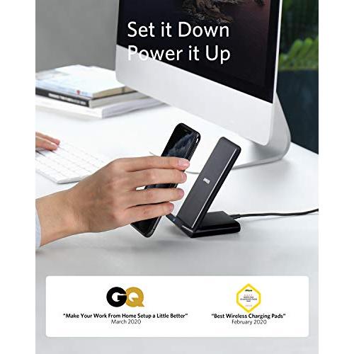 Anker Wireless Charger, 10W Max PowerWave Stand Upgraded, Qi-Certified, 7.5W for iPhone 11, 11 Pro, 11 Pro Max, XR, Xs Max, XS, X, 8, 8 Plus, 10W for Galaxy S10 S9 S8, Note 10 Note 9 (No AC Adapter) (Electronics)sec0