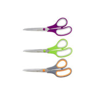 Amazon Basics 20 cm Titanium-Blade Soft-Grip Scissors, 3-Pack