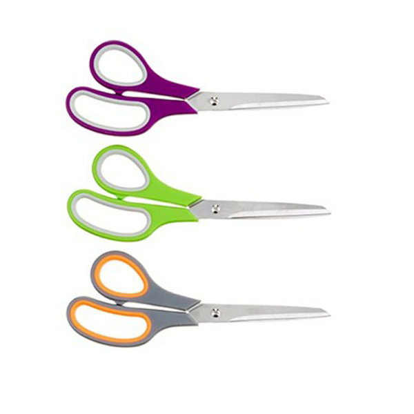 Amazon Basics Titanium-Blade Soft-Grip Scissors, 3-Pack