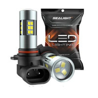 SEALIGHT H10/9145/9140/9045/9040 LED Fog Light Bulbs, 6000K Xenon White, 27 SMD Chips, 360-degree Illumination, Non-polarity, Pack of 2