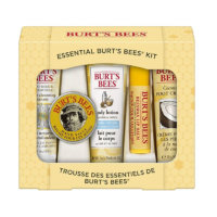 Burt’s Bees Gift Set, 5 Essential Products, Deep Cleansing Cream, Hand Salve, Body Lotion, Foot Cream & Lip Balm, Travel Size, Valentine’s Day Gift