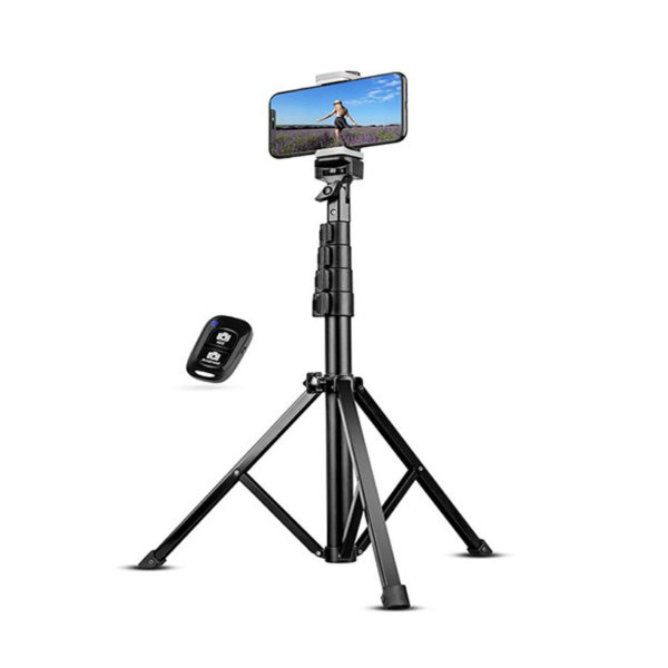 Selfie Stick Tripod, UBeesize Extendable Tripod Stand with Bluetooth Remote for Cell Phones and Cameras, Heavy Duty Aluminum, Lightweight