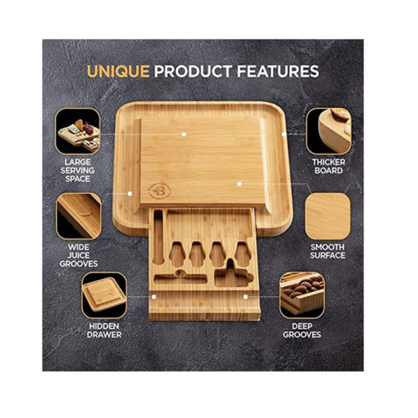 Bamboo Cheese Board Set, Unique product features