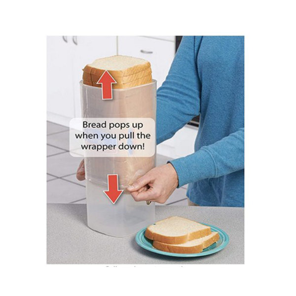 Buddeez Bread Buddy Red Lids Dispenser, 2 Pieces Bread pops up