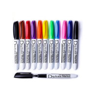 Dry Erase Markers Low Odor Fine Whiteboard Markers Thin Box of 12，10 Assorted Colors