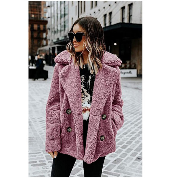 PRETTYGARDEN Women's Fashion Long Sleeve Lapel Zip Up Faux Shearling Shaggy Oversized Coat Jacket With Pockets