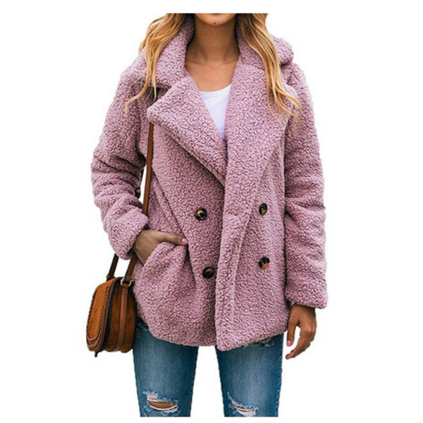 PRETTYGARDEN Women's Fashion Long Sleeve Lapel Zip Up Faux Shearling Shaggy Oversized Coat Jacket With Pockets Warm Winter