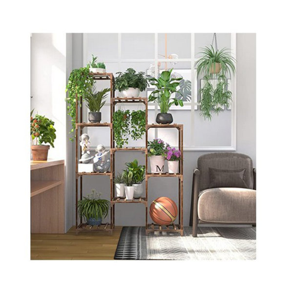 Plant Stand Indoor Outdoor,CFMOUR 10 Tire Tall Large Wood Plant Shelf Multi Tier Flower Stands for Living Room Corner Balcony Office Lawn Patio Garden