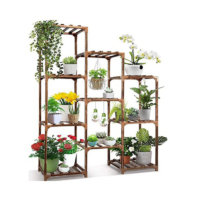 Plant Stand Indoor Outdoor,CFMOUR 10 Tire Tall Large Wood Plant Shelf Multi Tier Flower Stands,Garden Shelves Wooden Plant Display Holder Rack for Living Room Corner Balcony Office Lawn Patio