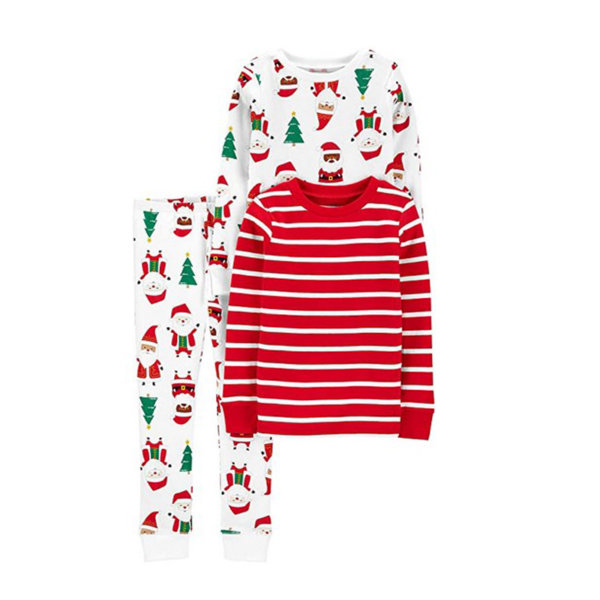 Simple Joys by Carter's Baby, Little Kid, and Toddler Boys' 3-Piece Snug-Fit Cotton Christmas Pajama Set