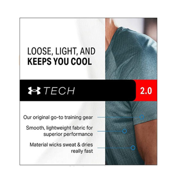 Under Armour Men UA Tech 2.0 SS Tee Novelty, Gym Clothes