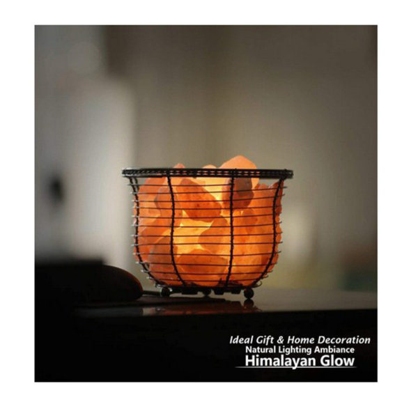 Himalayan Glow Round Style Basket Salt Lamp Himalayan Glow