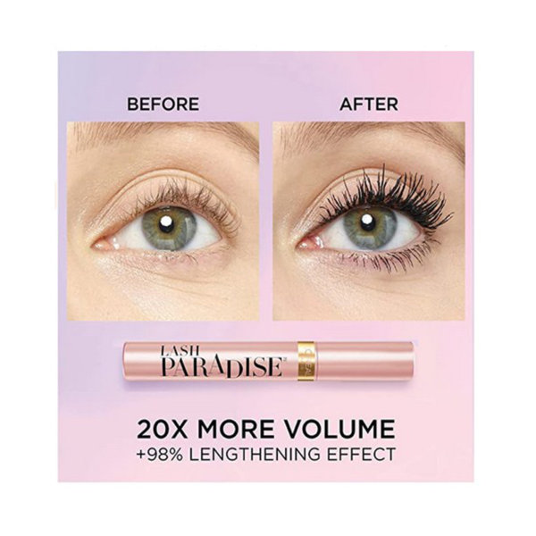 L'Oreal Paris Voluminous Lash Paradise Mascara Before and After