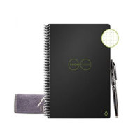 Rocketbook Smart Reusable Notebook – Dot-Grid Eco-Friendly Notebook with 1 Pilot Frixion Pen & 1 Microfiber Cloth Included – Infinity Black Cover, Executive Size (6″ x 8.8″)