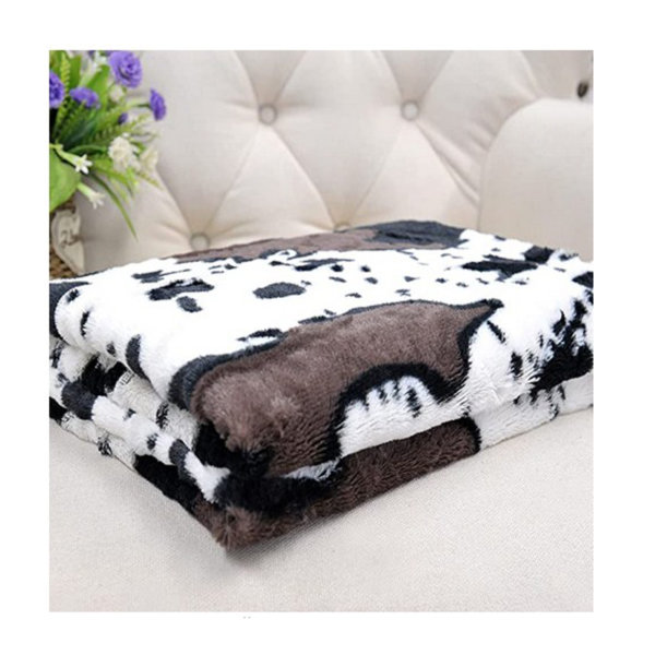 Home Soft Things Cow Print Blanket Throws Double Sided Faux Fur Fleece Soft Cozy Throw Blanket