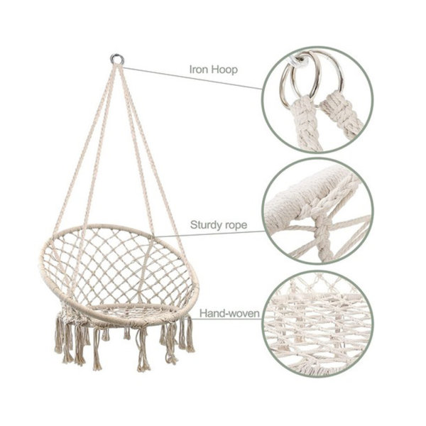 WBHome Hammock Chair Swing Hardware Kit, Hanging Macrame Swing Chair