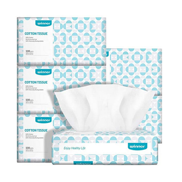 Winner Ultra-soft Facial Clean Wipes OEKO-TEX Certified 100% Pure Cotton Tissue