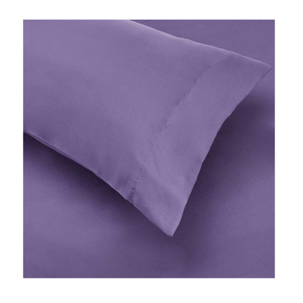 Amazon Basics 5-Piece Lightweight Microfiber Bed-In-A-Bag Comforter Bedding Set purple pillow