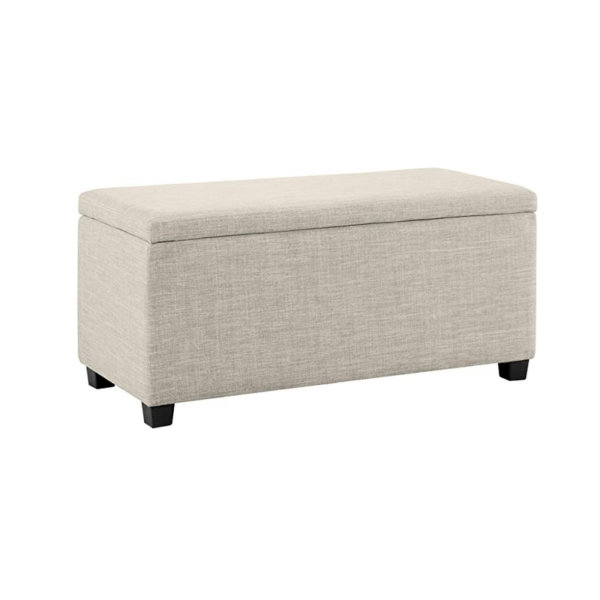 Amazon Basics Upholstered Storage Ottoman and Entryway Bench, 35.5 L, Beige