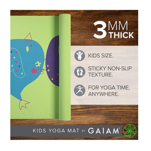 Gaiam Kids Yoga Mat Exercise Mat, Yoga for Kids with Fun Prints