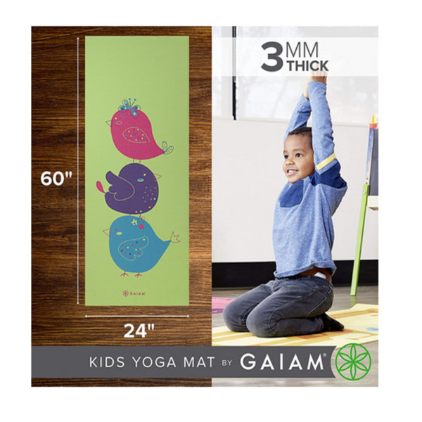 Gaiam Kids Yoga Mat Exercise Mat, Yoga for Kids with Fun Prints - Playtime for Babies