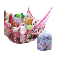 MiniOwls Toy Storage Hammock Organizer for Stuffed Animals Perfect Idea for Teddies and Dolls. Simple but Strong Solution to Display Children’s Plushies (Pink, X-Large)