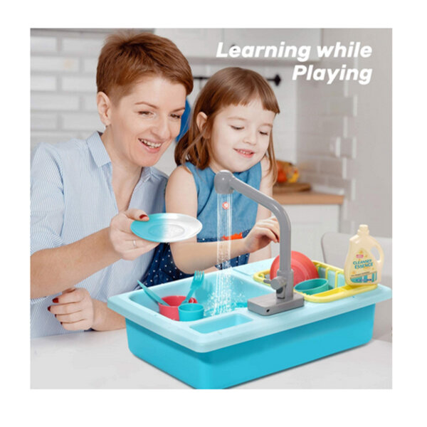 CUTE STONE Color Changing Play Kitchen Sink Toys Learning while Playing